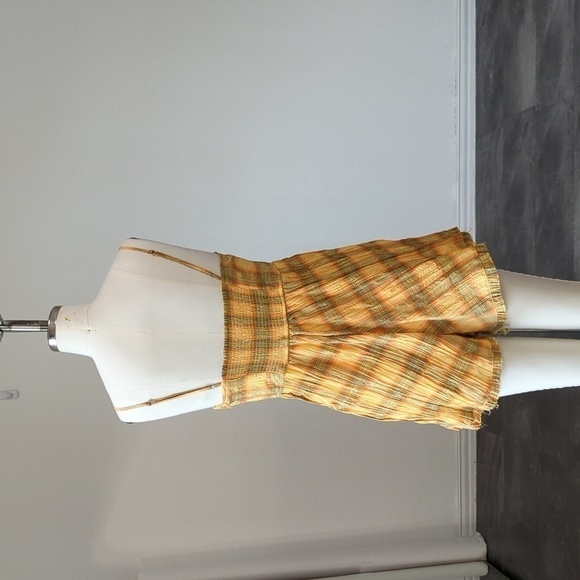 Urban Outfitters Plaid Sweetheart Neck Romper Yellow S punk summer beach boho - Picture 3 of 11